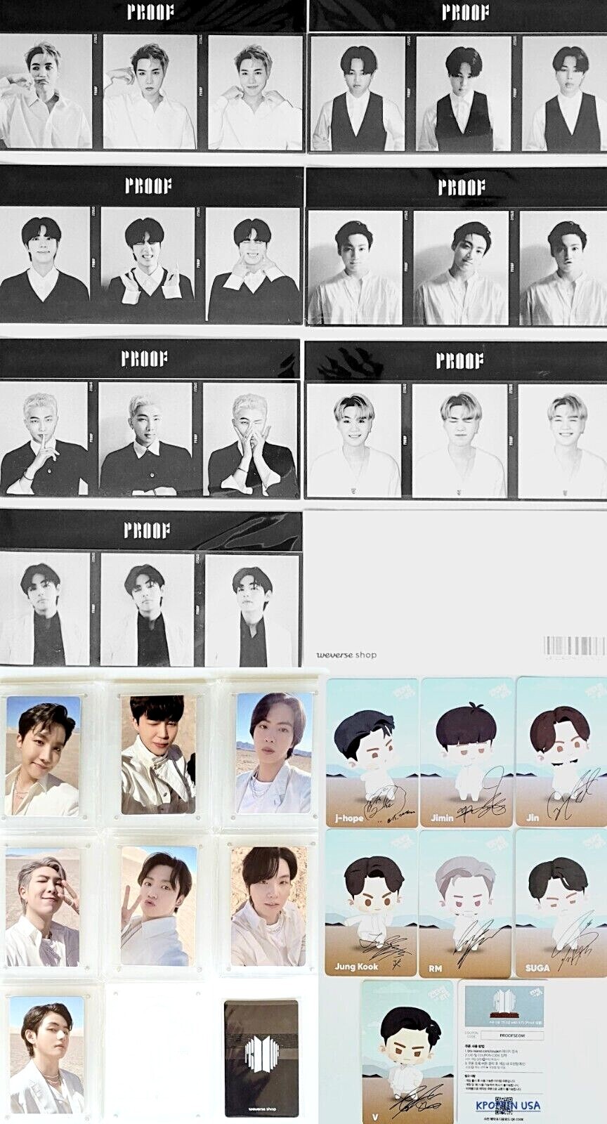 BTS OFFICIAL PROOF WEVERSE-ACRYLIC FRAME -PHOTOCARD -3CUT