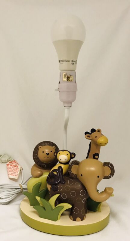 12.25” Tall Lambs & Ivy Lamp Safari Jungle Theme, Child Baby Nursery, No Shade
