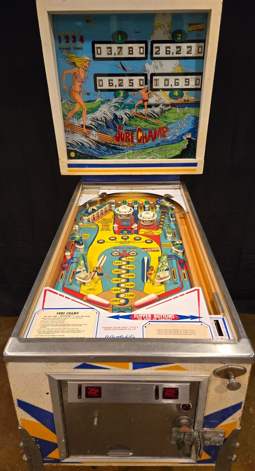 洋書『PINBALL MACHINES 』 ピンボール・マシーンズ 古書 Refurbished Surf Champ Pinball Machine (Gottlieb) 1976 | eBay