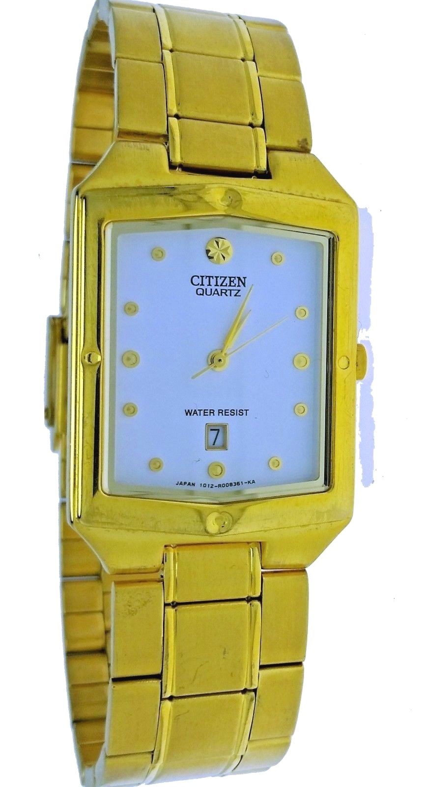 New Citizen Rectangular Square Gold Case &Band White Face New Citizen Rectangular Square Gold Case &Band White Face