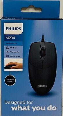 Philips SPK7234 USB Wired Computer Mouse for PC Laptop Desktop Computers NEW