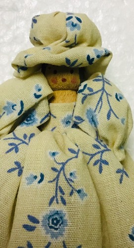 Vintage Southern Belle Clothes Pin Doll With Crinolines and Bonnet