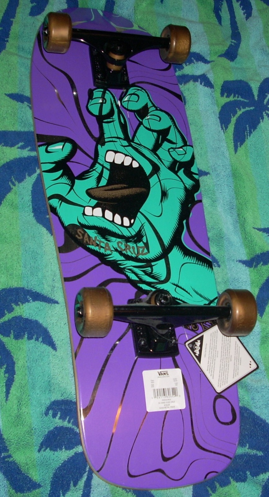 SANTA CRUZ SCREAMING HAND OOZE 80S CRUZER Purple Green Foil SANTA CRUZ SCREAMING HAND OOZE 80S CRUZER Purple Green Foil