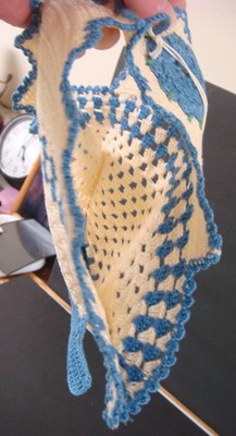 HAND CROCHETED BASKET OPENS OUT SPRING CROCHET FLOWER BASKET EASTER EGG BASKET