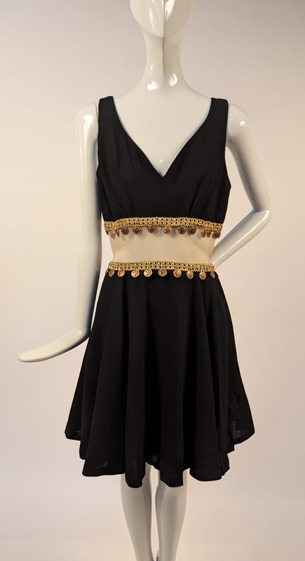 SEXY VINTAGE 1970'S COCKTAIL DRESS W COIN TRIMMED BARE MIDRIFF | eBay