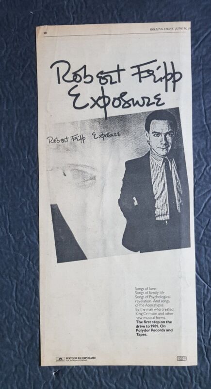 Robert Fripp Exposure Album Promo Print Advertisement Vintage 1979