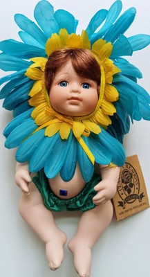 Classic Creations Flower Baby Doll September 8'' Porcelain Mint in Box 1990s