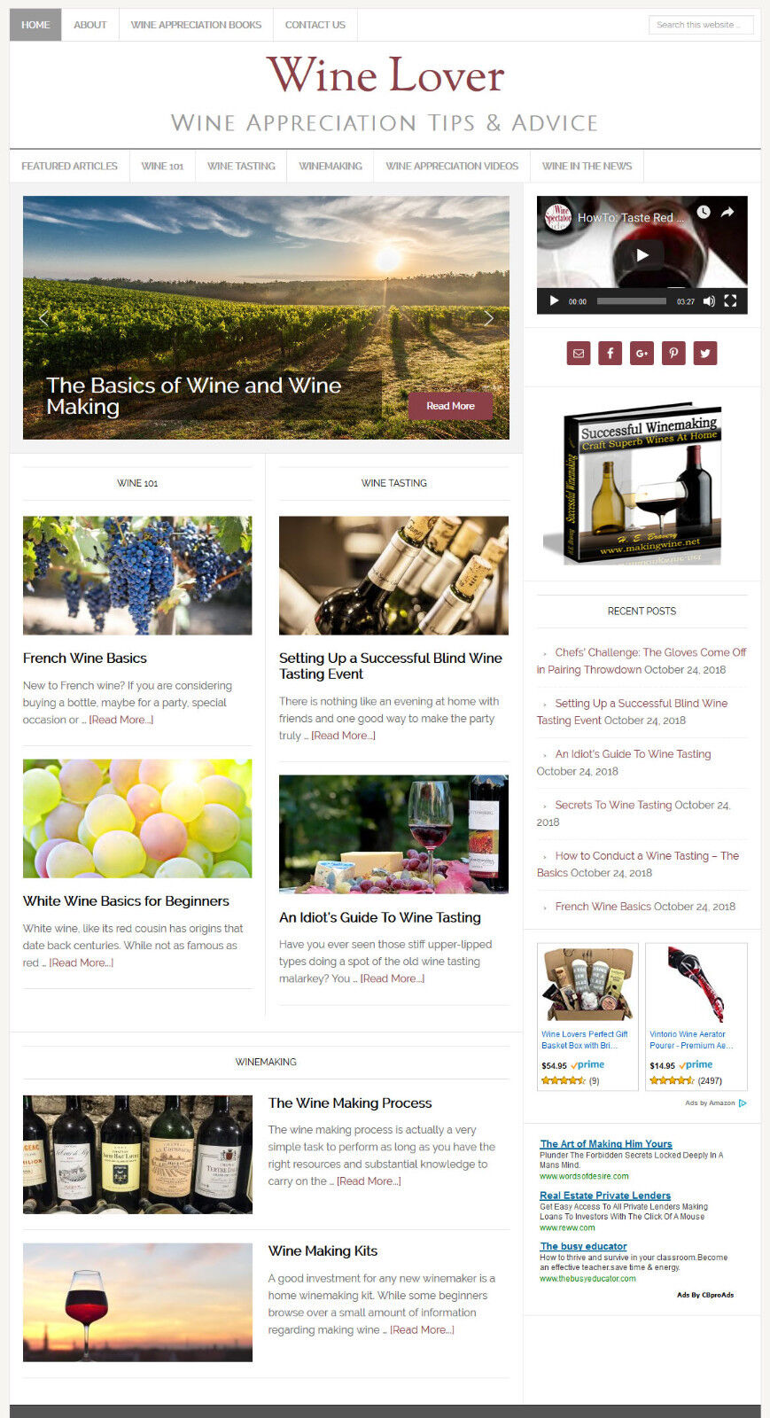 * WINE LOVER'S * turnkey website business for sale w/ DAILY AUTO CONTENT UPDATES 1