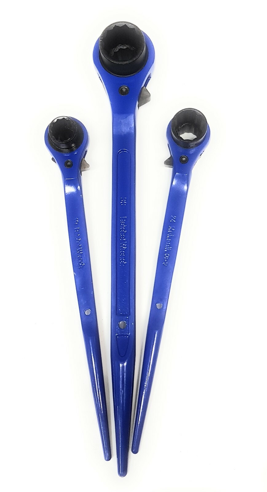Ratchet Podger Spanner set 17x19 19x24 24x30mm 3 pc set Blue Powder