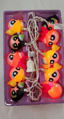 New 2001 Gemmy PowerPuff Girls 10ct Holiday Light Set  NOS Tested Working