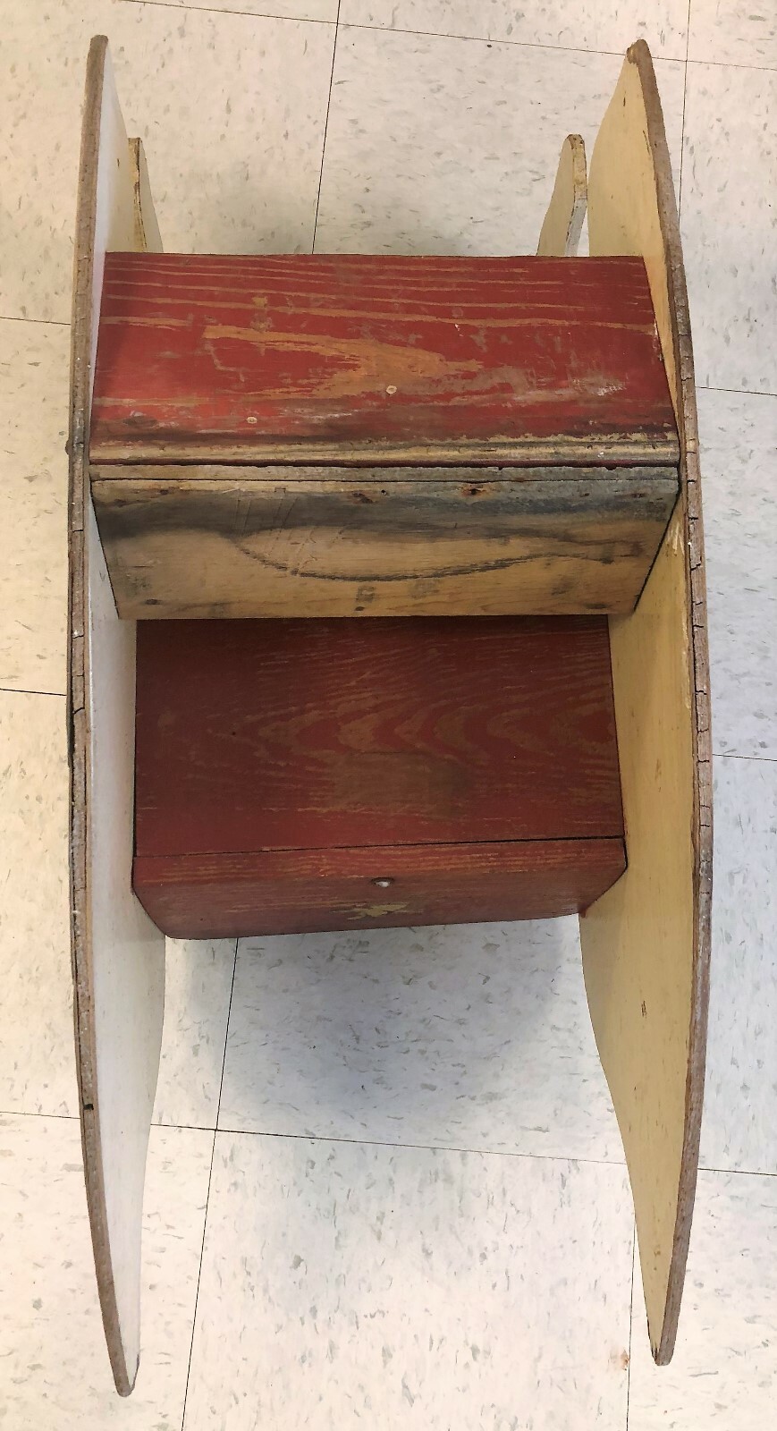 VINTAGE ORIGINAL WOODEN HORSE Seated Toddler ROCKER FUN ROCKING HORSE