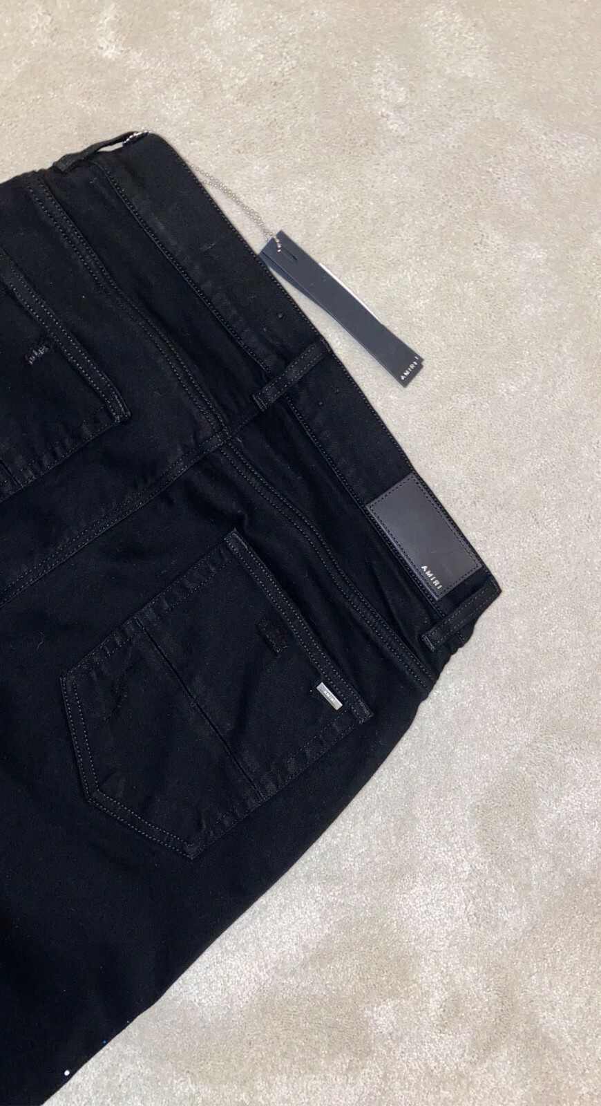 Pre-owned Amiri Black Crystal Painter Jeans