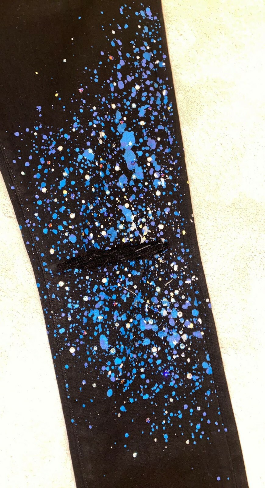 Pre-owned Amiri Black Crystal Painter Jeans