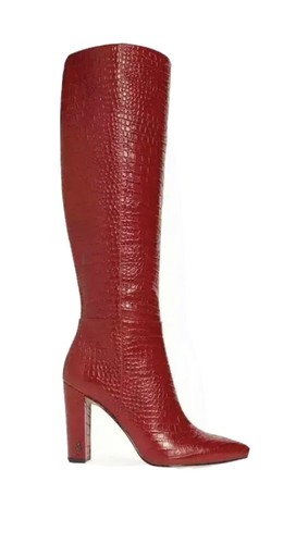 Sam Edelman RARE Raekel Croc-embossed Spiced Red Leather