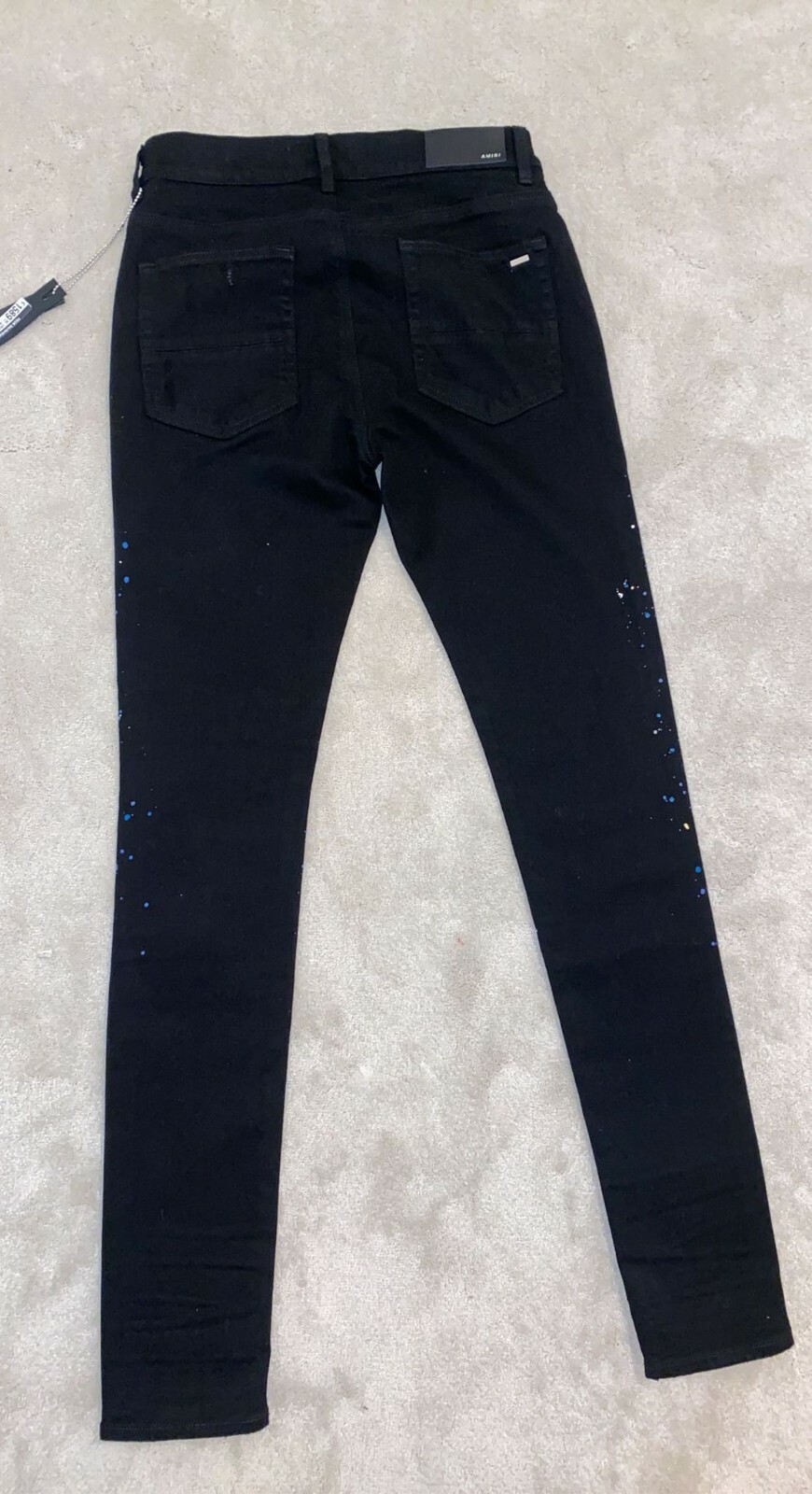 Pre-owned Amiri Black Crystal Painter Jeans