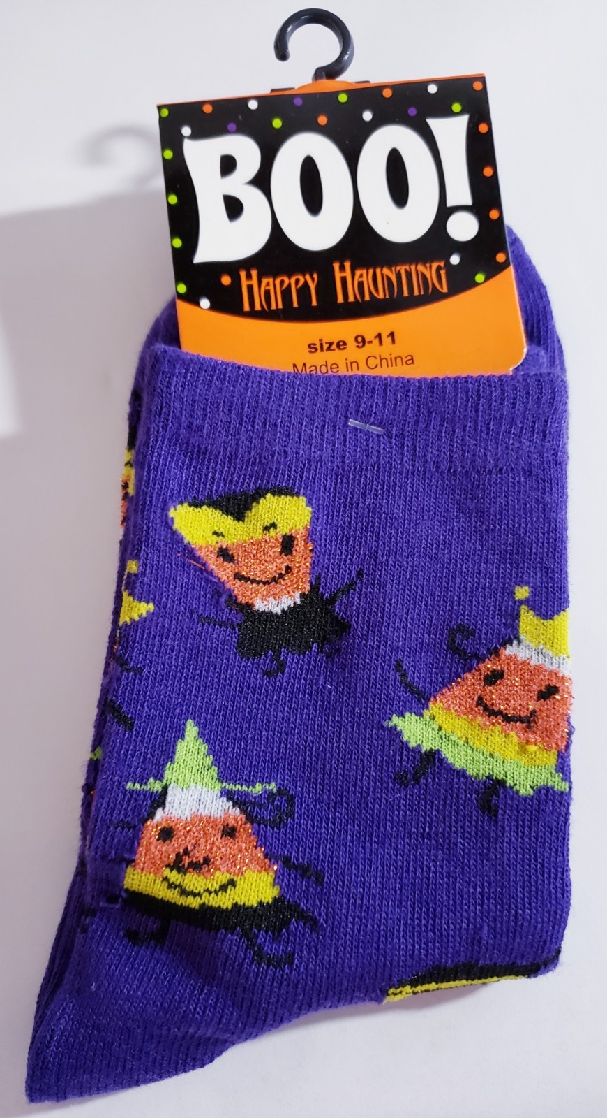 Halloween Socks Ladies Size 6-8 and 9-11 (Candy Corn People)