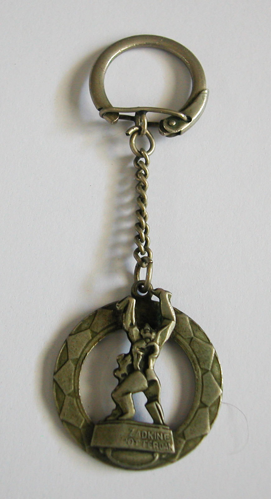 A Fine Vintage Key Chain Or Holder Showing The Sculpture Of Zadkine In Rotterdam