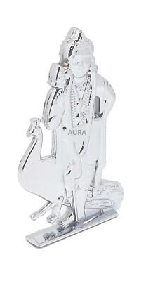 Aura Lord Murugan Kartikeya Idol For Car Dashboard Temple 2.5 Inch Silver Color