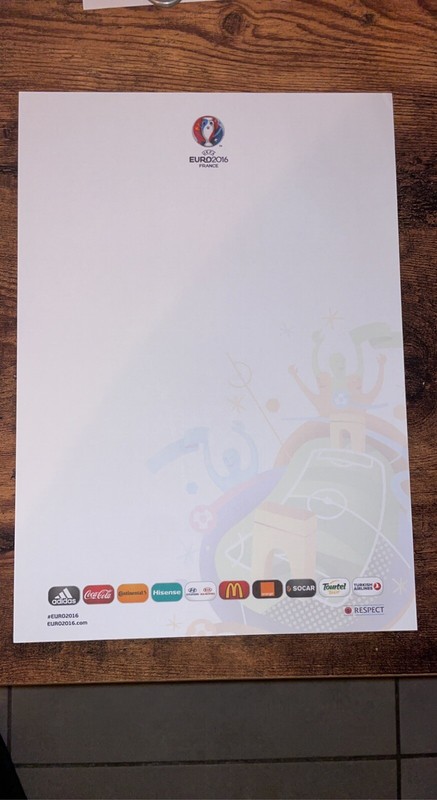 Rare Feuilles A4 Collection Euro 2016 France (Lot De 5)