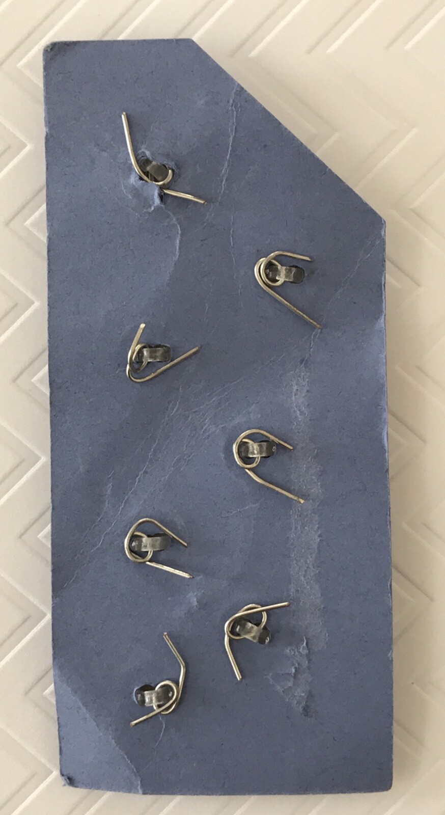 7 VTG Paisley Shank Buttons Ceramic Periwinkle Blue Purple 5/8 Inch Clay Unused