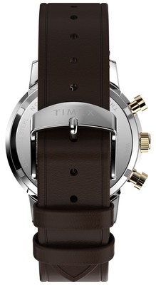 Pre-owned Timex Marlin Quartz Chrono (40mm) Blue Dial / Brown Leather Strap Tw2w60400