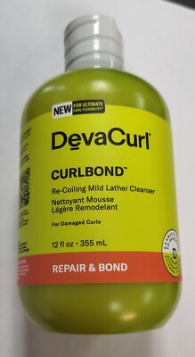 DevaCurl Curlbond Repair & Bond Re-Coiling Mild Lather Cleanser Shampoo 12 oz