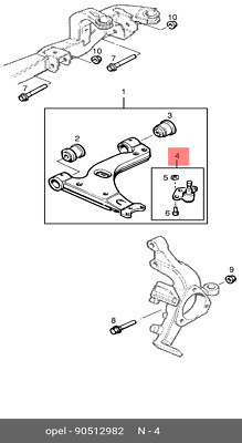 Original GM/OPEL 90512982 Control Arm Joint Astra G/H Meriva B Omega B Vectra