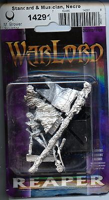 Reaper Warlord Standard & Musician, Necropolis MINT #14291 Metal