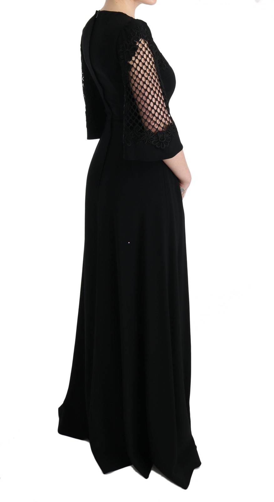 Pre-owned Dolce & Gabbana Dress Black Stretch Shift Long Maxi Gown S. It38 / Us4 Rrp $6000