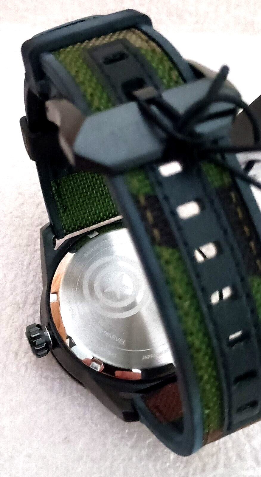 Pre-owned Citizen Eco-drive Aw1367-05w Marvel Captain America Watch