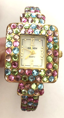 GRUEN Pastel Sequin Studded Watch Bracelet - NWOT