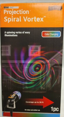 LED Lightshow Spiral Vortex Projection Color Changing Projector Swirling Light