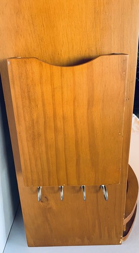 Vintage Wood Letter Holder - Desk Organizer - Holds Letters, Bills, Pens, Keys