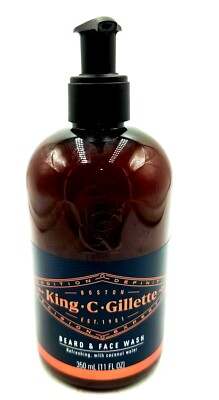 King C Gillette Beard & Face Wash Refreshing with coconut water 11 fl oz for men