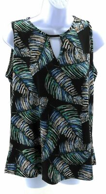 Coco's Clozet Sleeveless Top Womens Size Small Multi Colored Tropical Pattern