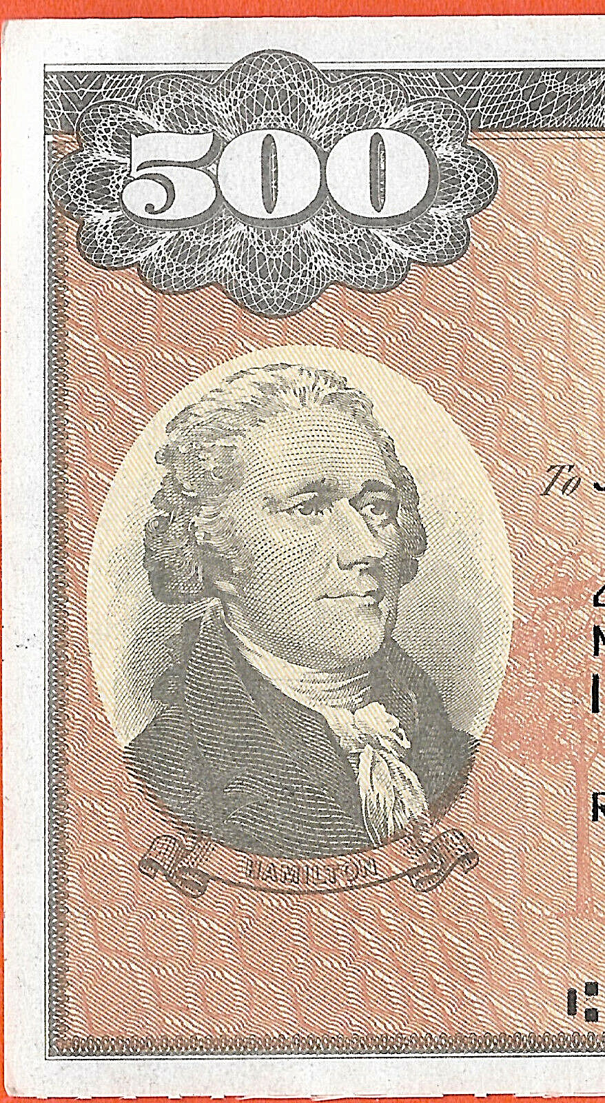 US SAVING BOND HAMILTON 08 1997 $500.00  SERIES EE  CANCELLED