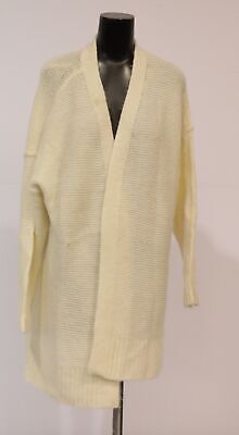 Aerie Women's L/S Easy Wool Blend Soft Knit Open Cardigan EJ2 Ivory Medium