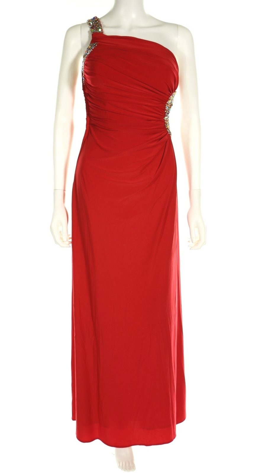 Steppin Out 134162 Womens Red One Shoulder Sleeveless Gown Dress Size 3/4