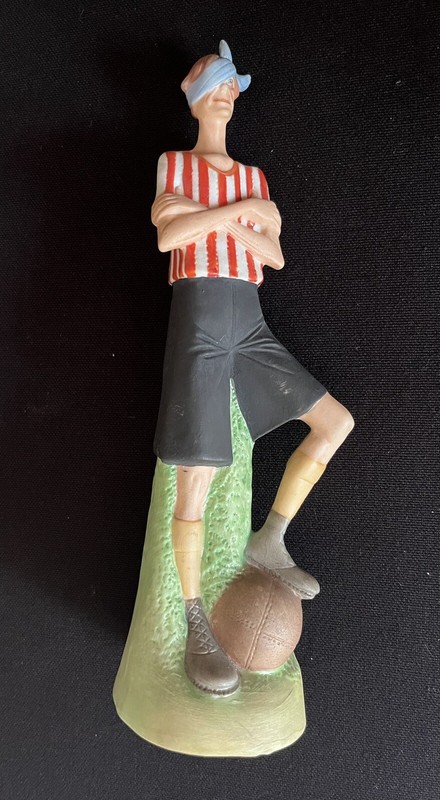 Schafer And Vater Caricature Figurine Porcelaine Skinny Bisque Footballeur