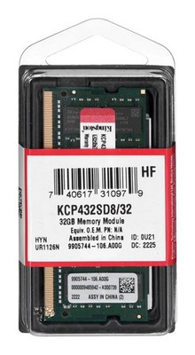 Kingston 32GB DDR4 3200MHz SO-DIMM KCP432SD8/32 CL22 1.2V Laptop Minipc 260pin