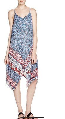 Francesca Womens Dress Medium Alya Paisley Bandanna High Low Boho Festival NWT
