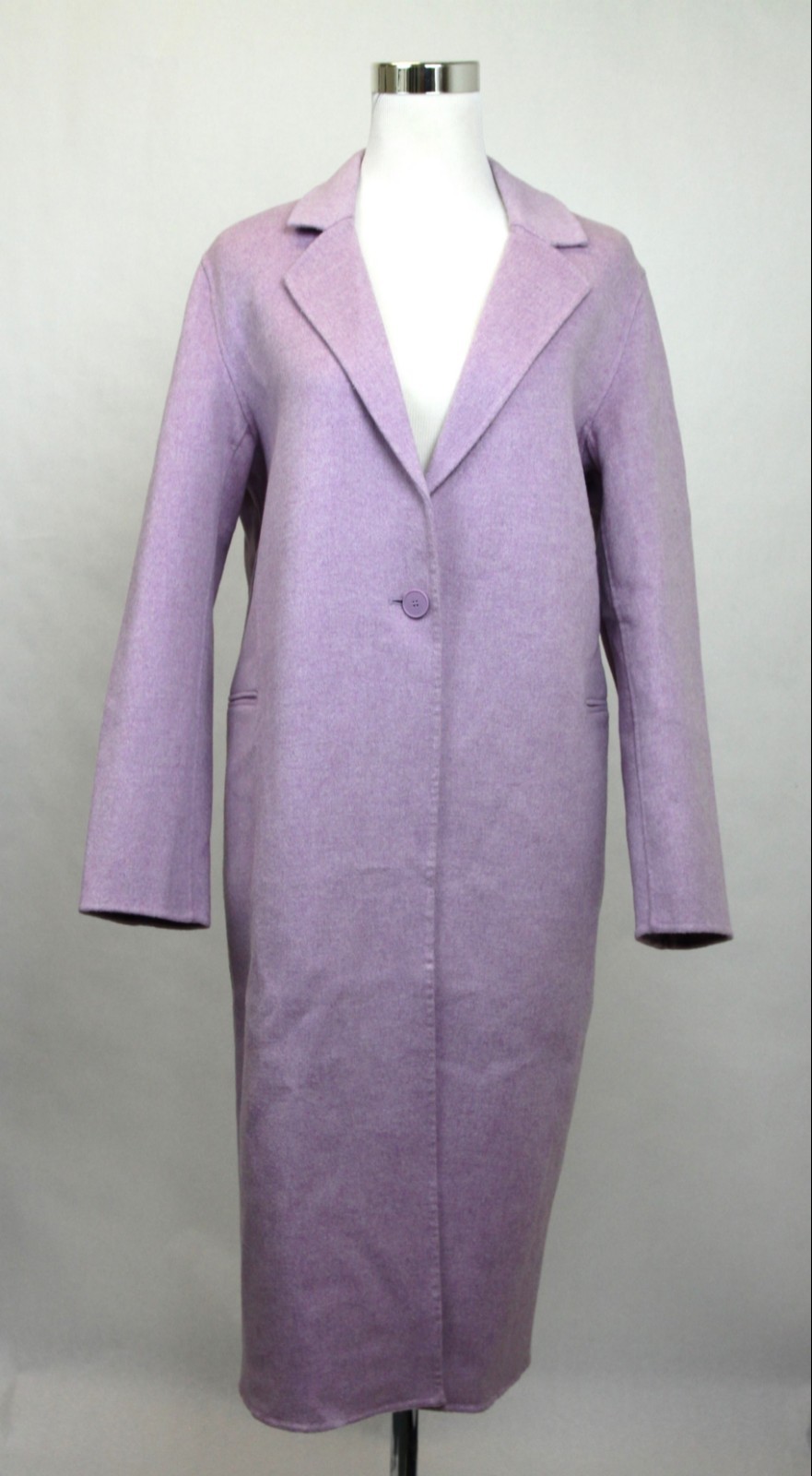 Pre-owned Sandro $710  Women's Light Purple Wool Handy Trench Coat 1 Button 40 M9589h-94