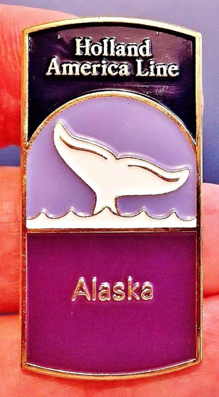 RARE CLOISONNE VERSION..Holland America Line "ALASKA" Souvenir lapel pin cruise
