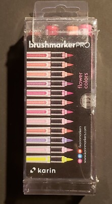 Karin Brushmarker PRO 12 Color Flower Colors New Fresh Fast Free Shipping WOW