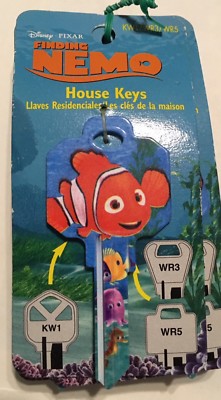 DISNEY Finding NEMO House Key Blank KW1-WR3-WR5-FOR WEISER AND KWIKSET LOCKS