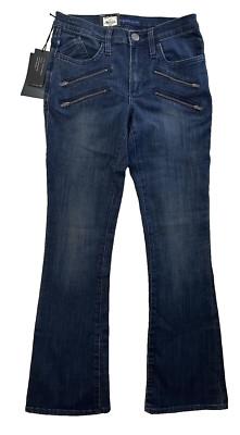 Rock & Republic Kasandra Mid Rise Bootcut Zipper Dark Wash Blue Jean 6s W28/L30