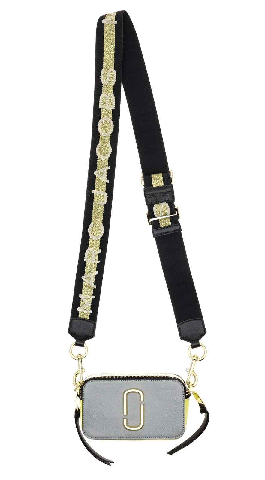 Marc Jacobs V1609 Womens Grey/Yellow Snapshot Crossbody Bag
