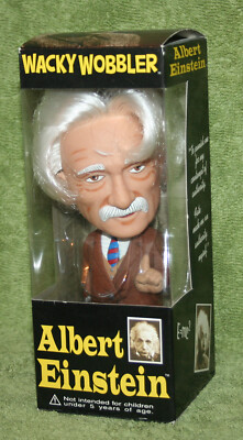Funko Retired 2003 ALBERT EINSTEIN Wacky Wobbler Bobblehead With Wild Hair