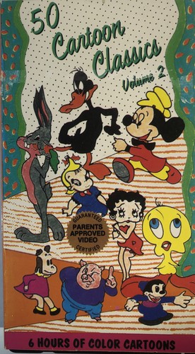 50 Cartoon Classics-Volume 2 VHS-VERY RARE Dust Cover And  Edition-TESTED-SHIP24H