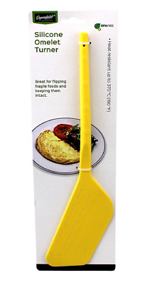 Silicone Omelet Egg Turner 12'' Yellow, Heat Resistant BPA Free Kitchen Spatula